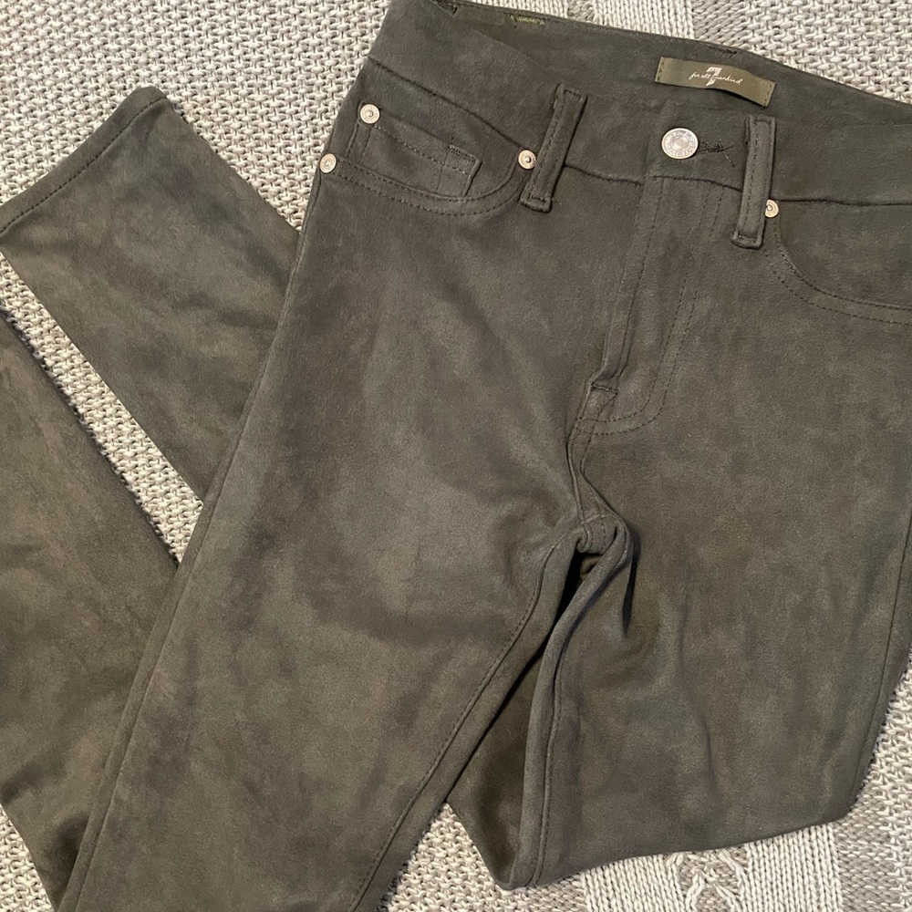 7 for all mankind faux suede skinny jeans 24 charcoal grey